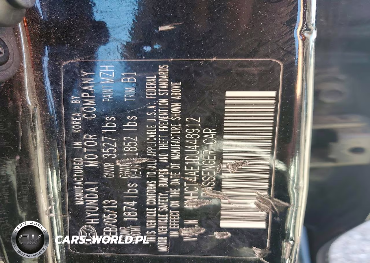 2013 Hyundai Accent Gls VIN:KMHCT4AE1DU448912 - 12