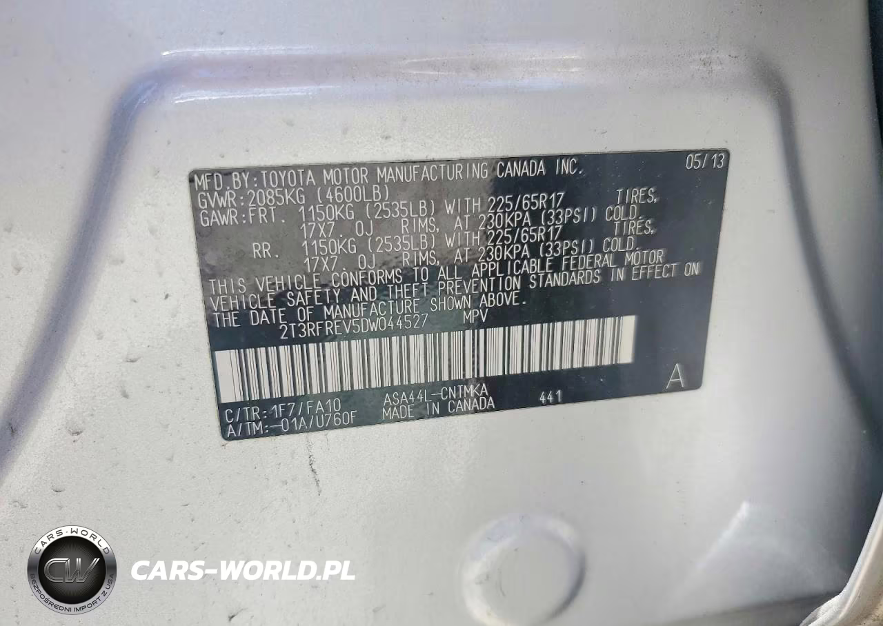 2013 Toyota Rav4 Xle VIN:2T3RFREV5DW044527 - 13