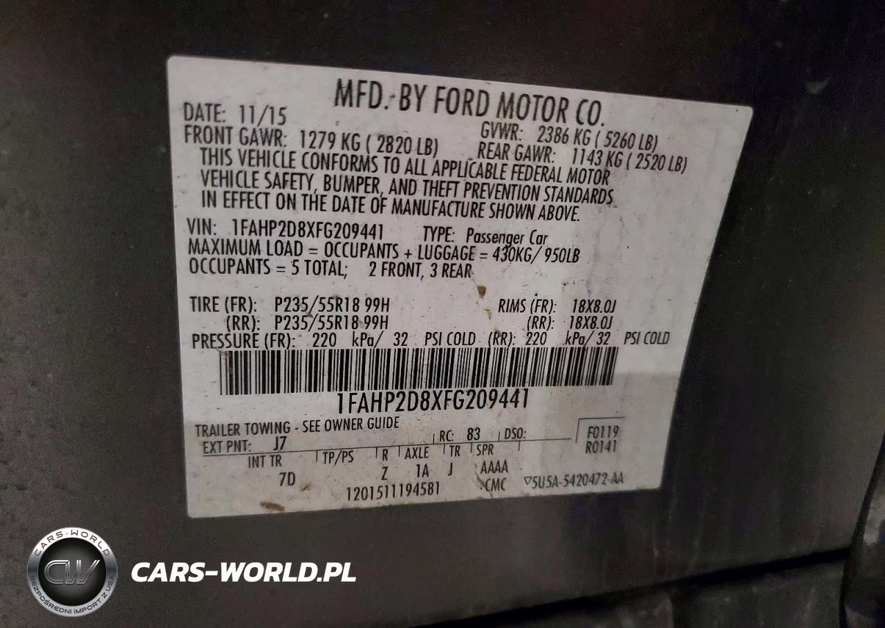 2015 Ford Taurus Se VIN:1FAHP2D8XFG209441 - 12