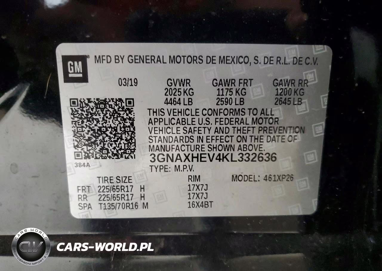 2019 Chevrolet Equinox Ls VIN:3GNAXHEV4KL332636 - 13