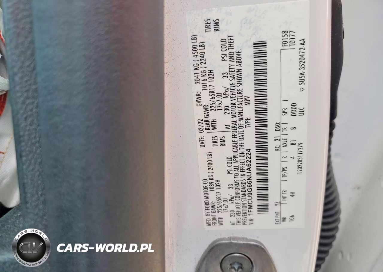 2022 Ford Escape Se VIN:1FMCU9G66NUA62224 - 13