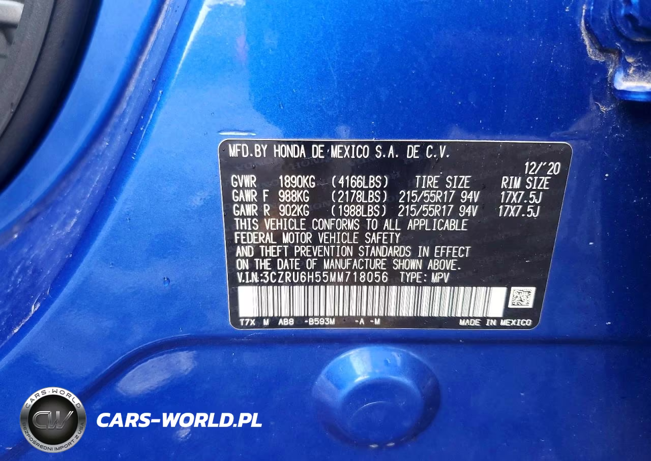 2021 Honda Hr-V Ex VIN:3CZRU6H55MM718056 - 13