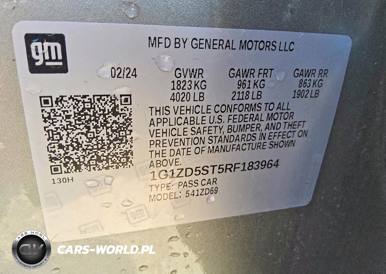 2024 Chevrolet Malibu Lt VIN:1G1ZD5ST5RF183964 - 12