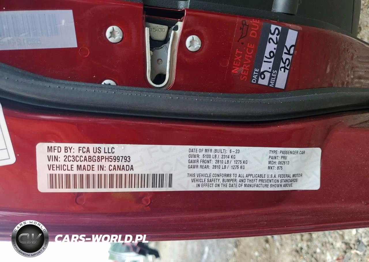 2023 Chrysler 300 S VIN:2C3CCABG8PH599793 - 12