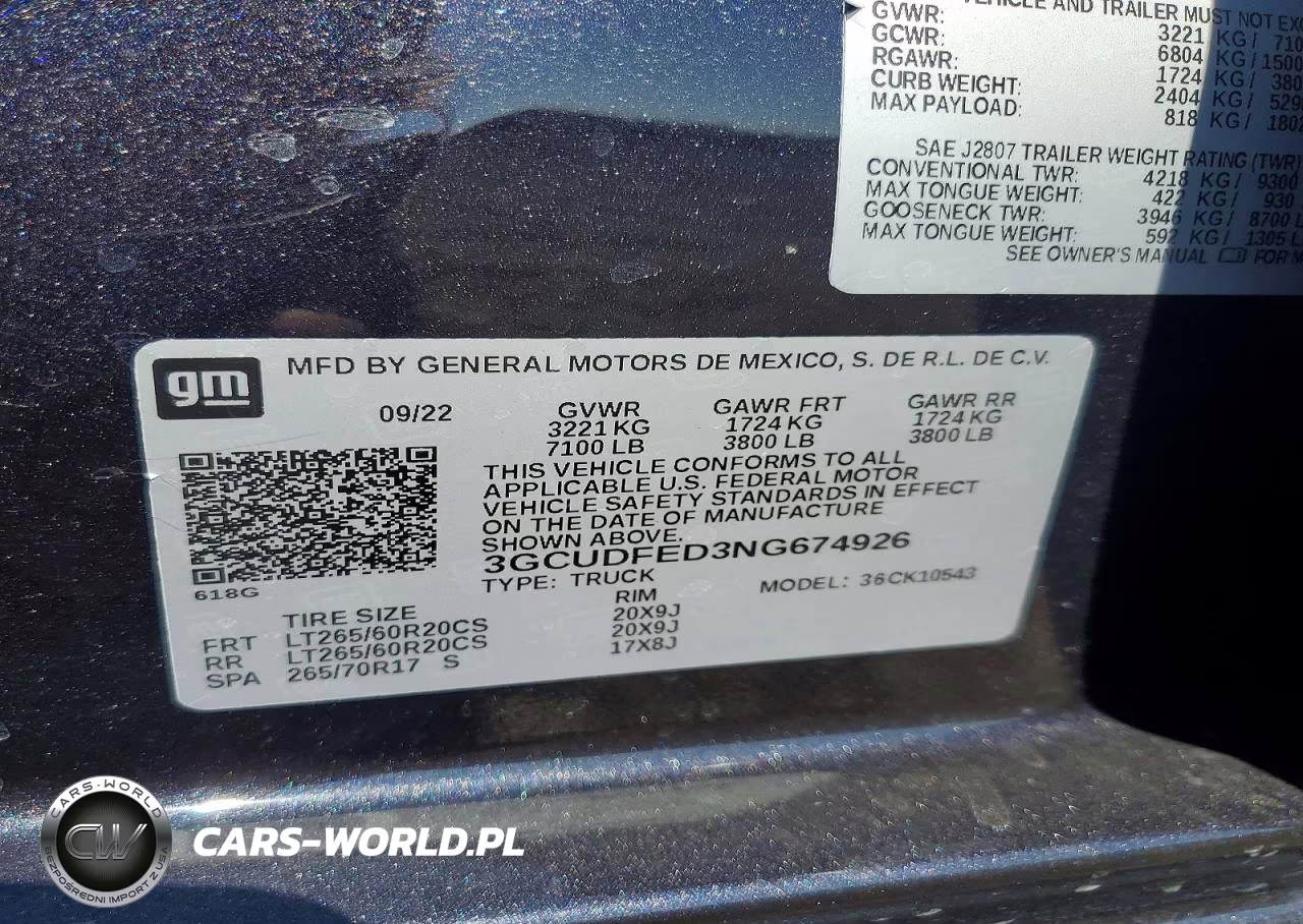 2022 Chevrolet Silverado K1500 Lt Trail Boss VIN:3GCUDFED3NG674926 - 12