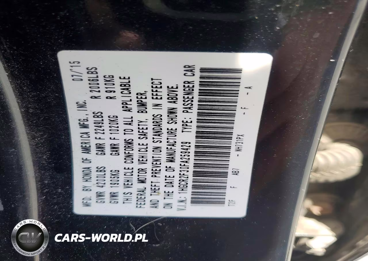2015 Honda Accord Lx VIN:1HGCR2F30FA259429 - 12