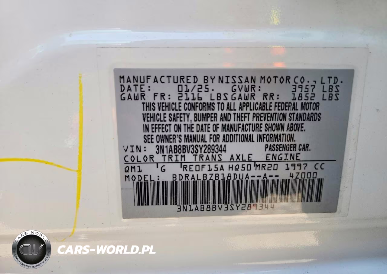 2025 Nissan Sentra S VIN:3N1AB8BV3SY289344 - 12