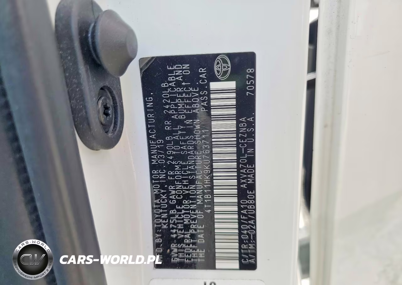 2019 Toyota Camry Le VIN:4T1B11HK9KU763711 - 13