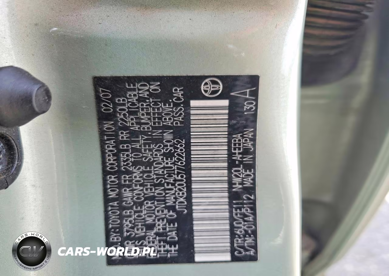 2007 Toyota Prius Base VIN:JTDKB20U577622662 - 13