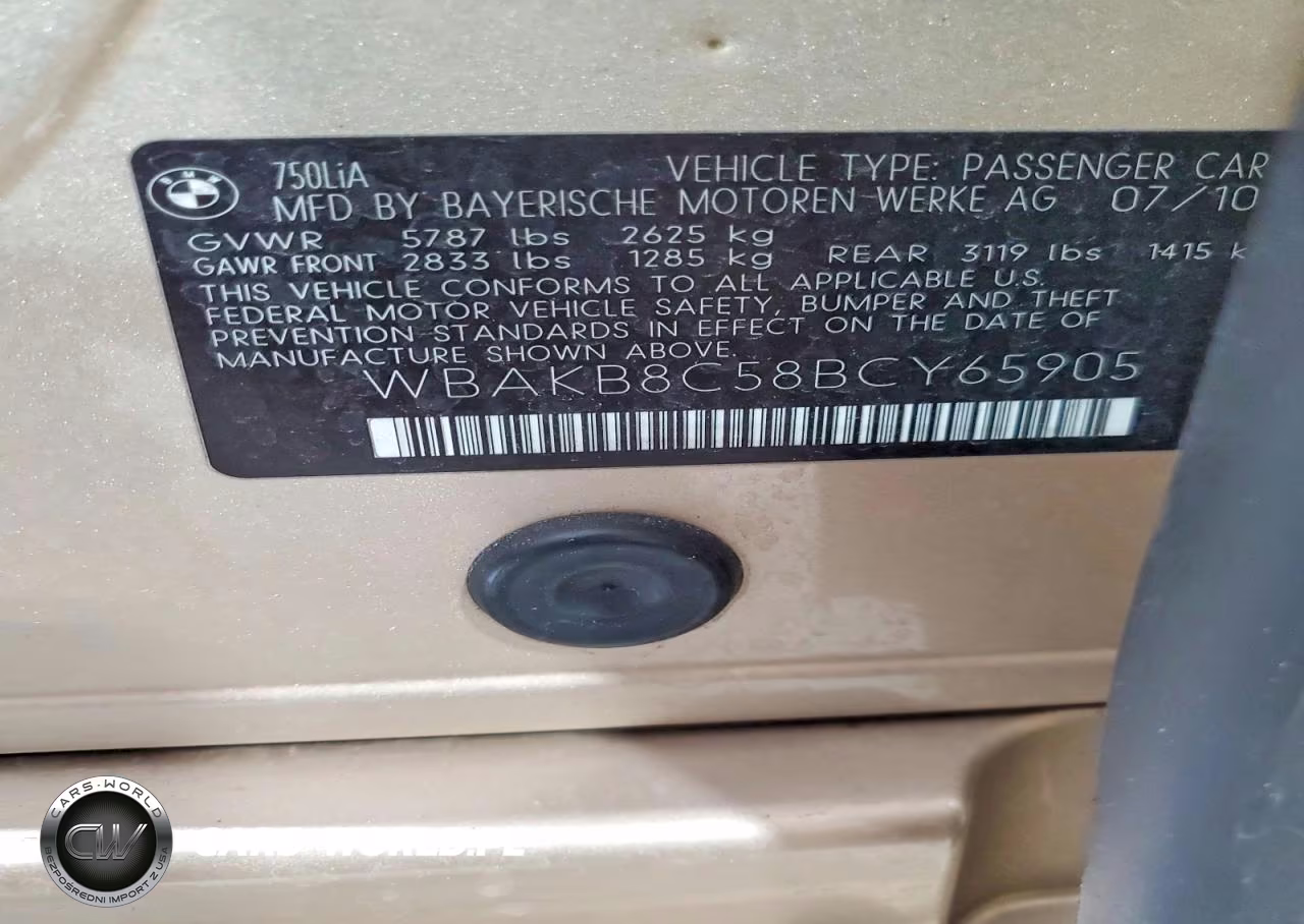 2011 BMW 750 Li VIN:WBAKB8C58BCY65905 - 12