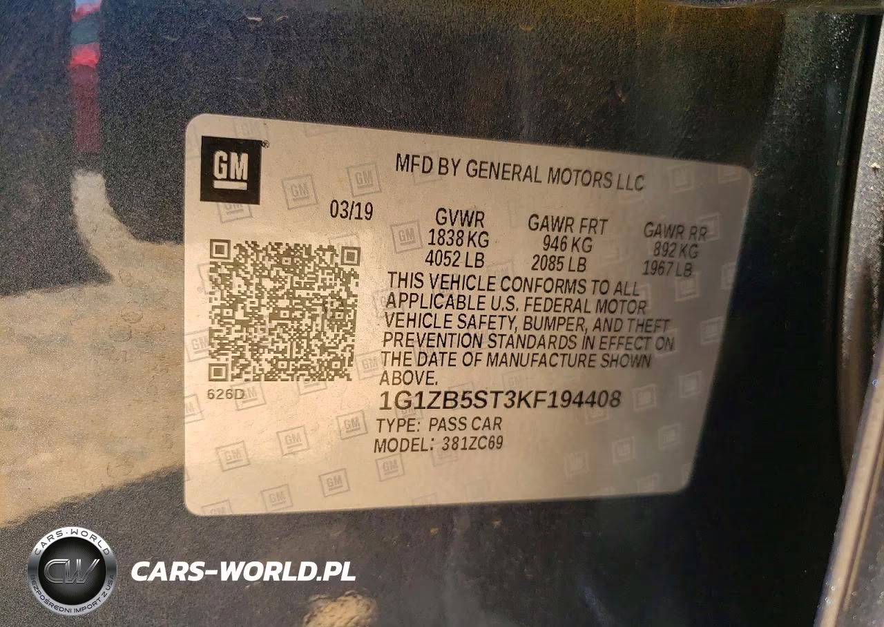 2019 Chevrolet Malibu Ls VIN:1G1ZB5ST3KF194408 - 12