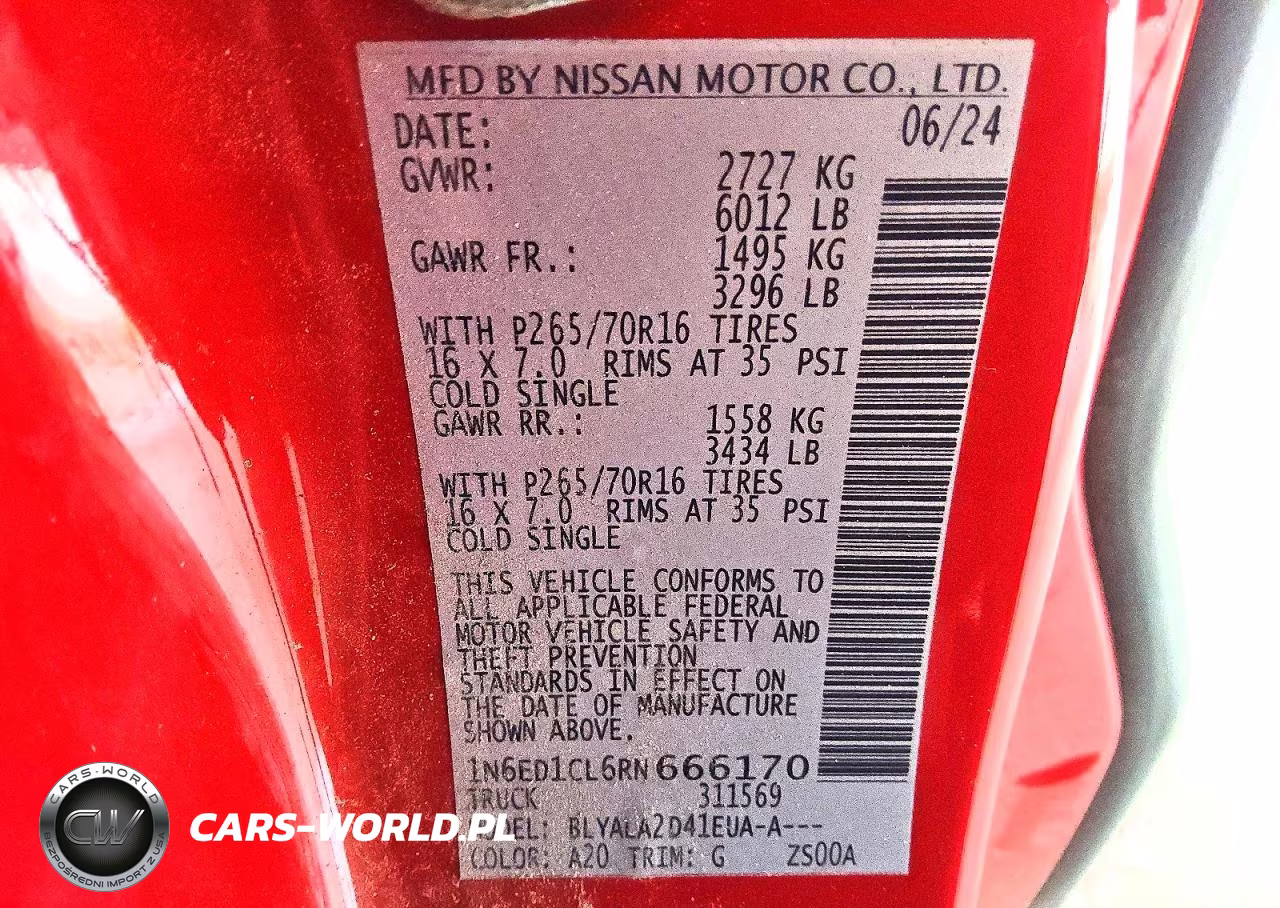 2024 Nissan Frontier S VIN:1N6ED1CL6RN666170 - 12