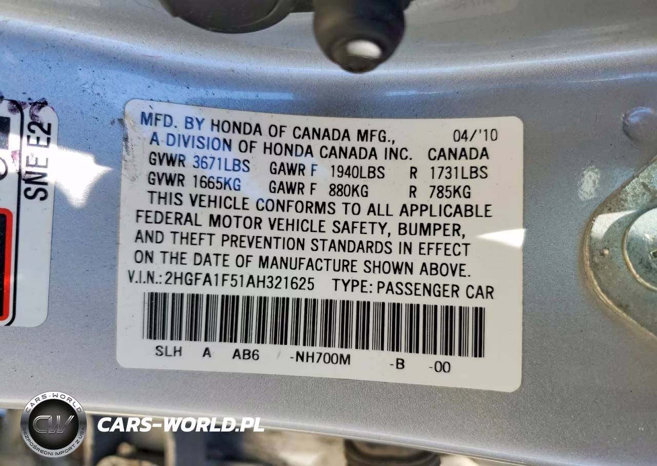 2010 Honda Civic Lx VIN:2HGFA1F51AH321625 - 12