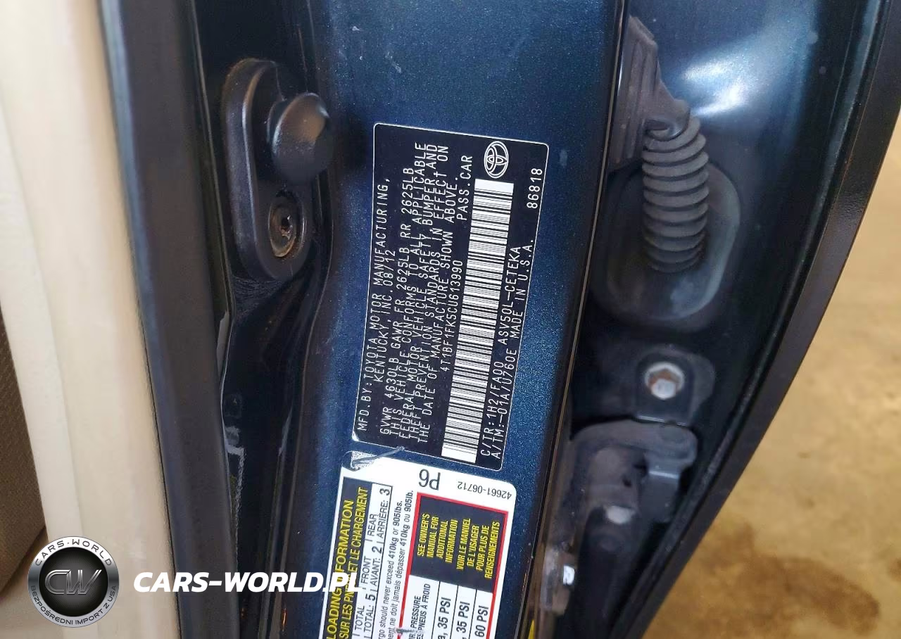 2012 Toyota Camry L VIN:4T1BF1FK5CU613990 - 12