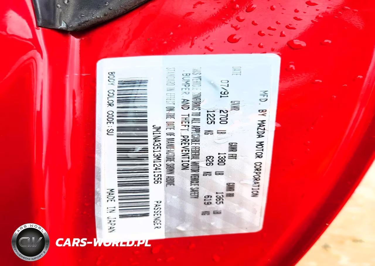 1991 Mazda Mx-5 Miata VIN:JM1NA3513M1241556 - 12