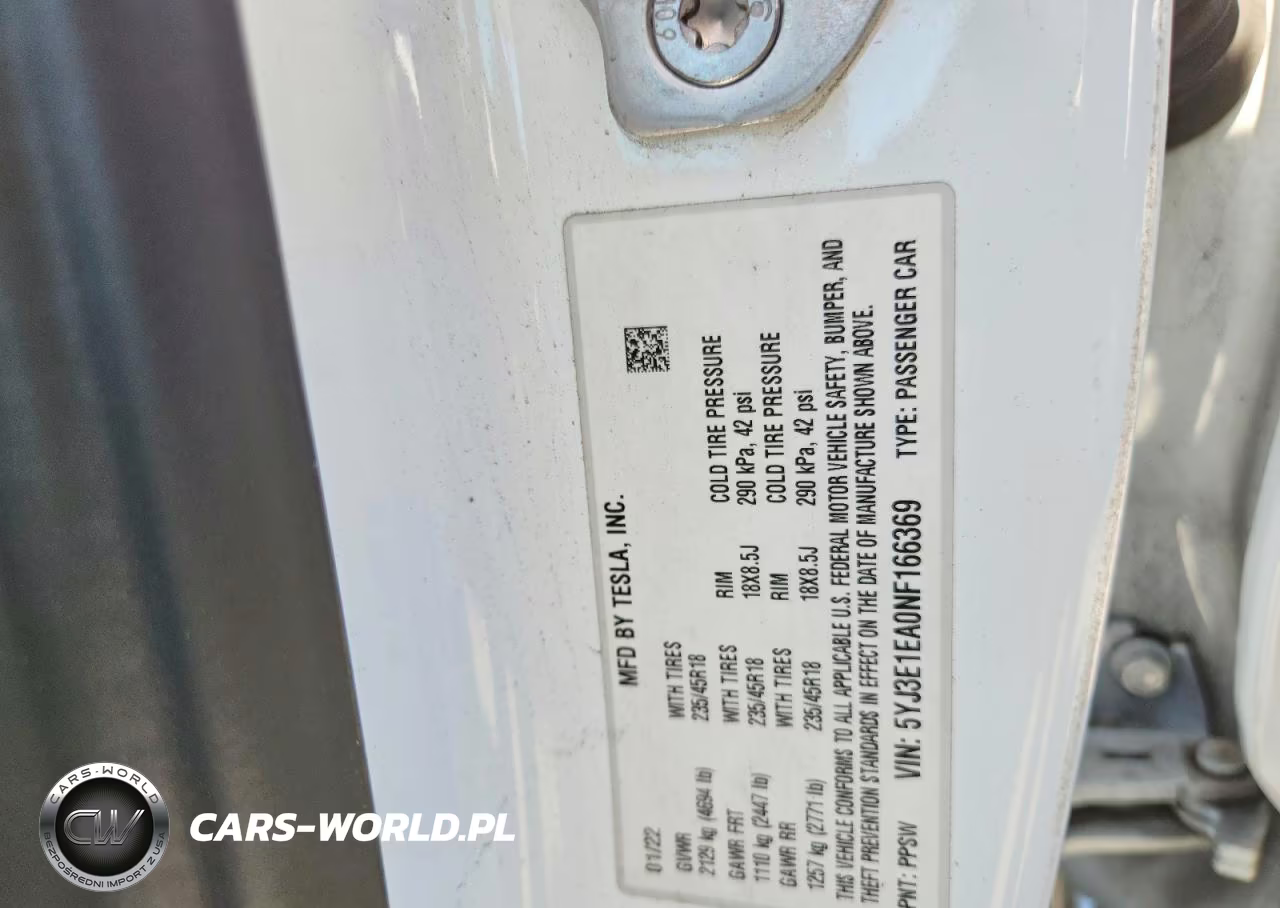 2022 Tesla Model 3 VIN:5YJ3E1EA0NF166369 - 12