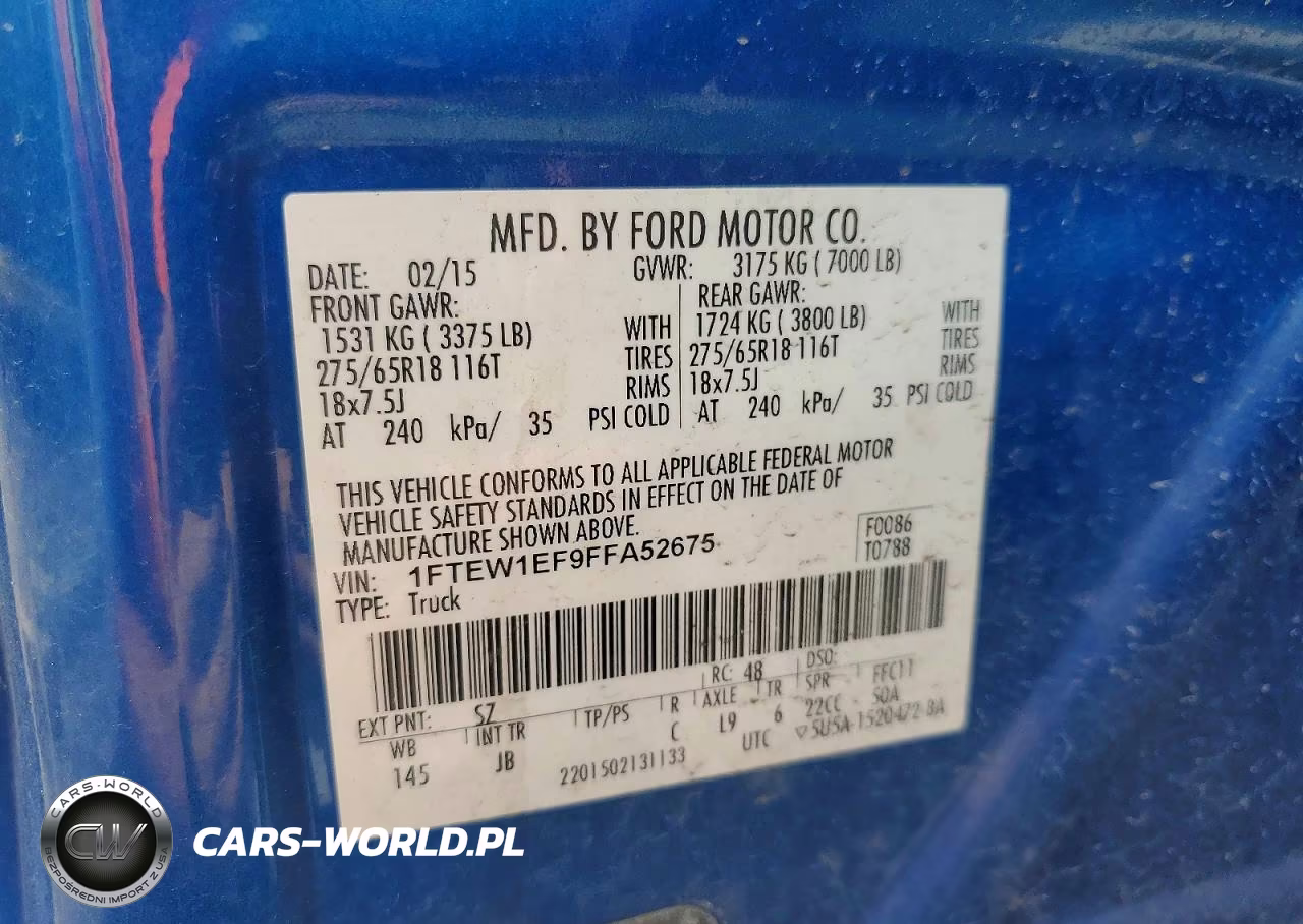 2015 Ford F150 Supercrew VIN:1FTEW1EF9FFA52675 - 12