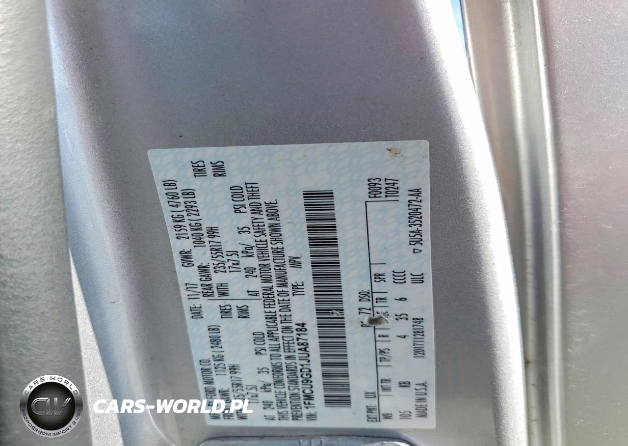 2018 Ford Escape Se VIN:1FMCU9GD1JUA87184 - 13