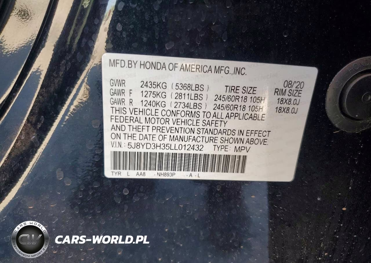 2020 Acura Mdx VIN:5J8YD3H35LL012432 - 13