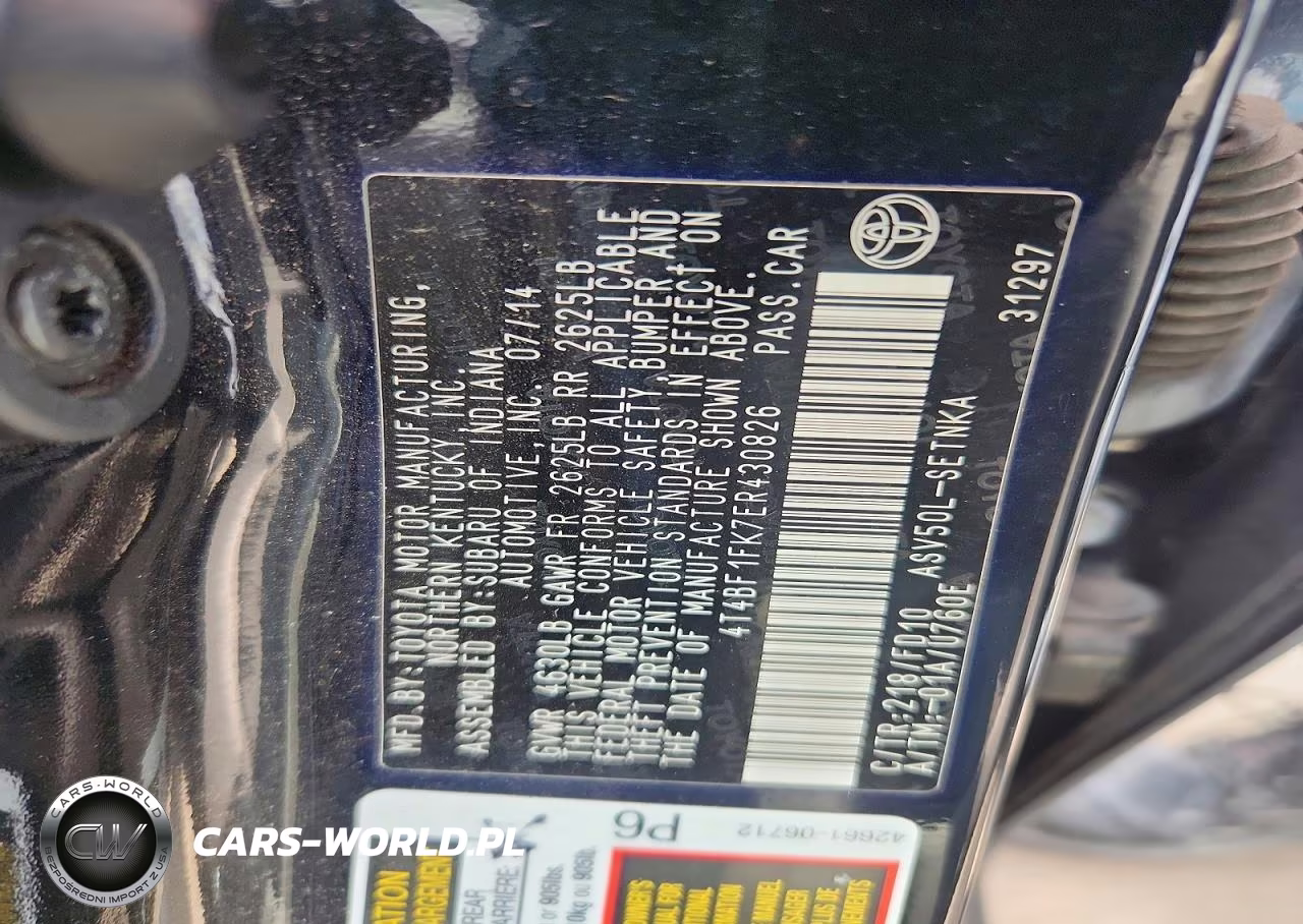 2014 Toyota Camry Le VIN:4T4BF1FK7ER430826 - 12