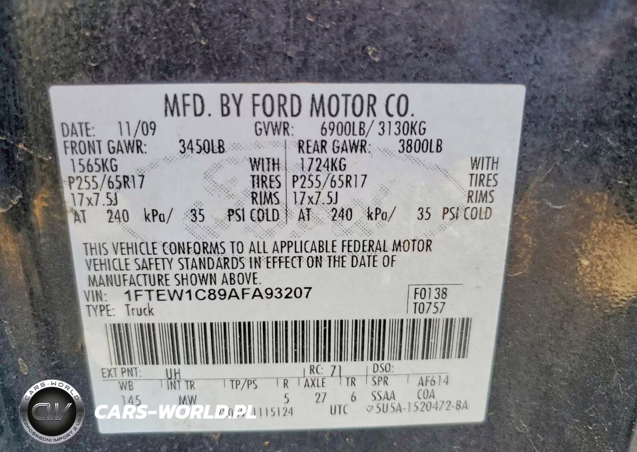 2010 Ford F150 Supercrew VIN:1FTEW1C89AFA93207 - 12
