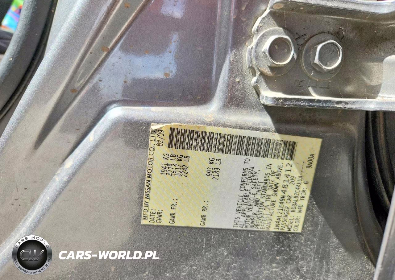 2009 Nissan Altima 2.5 VIN:1N4AL21E49N481412 - 12