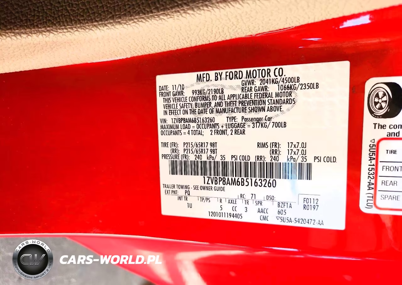 2011 Ford Mustang VIN:1ZVBP8AM6B5163260 - 12