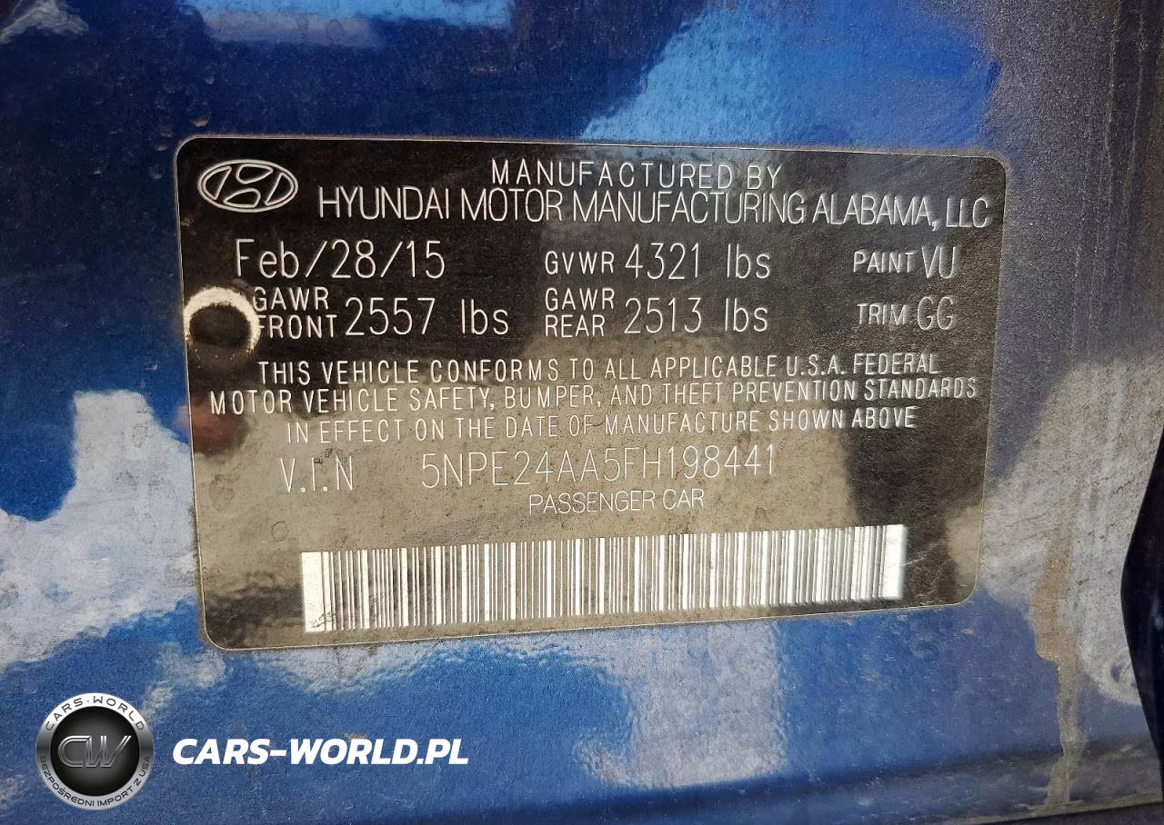 2015 Hyundai Sonata Eco VIN:5NPE24AA5FH198441 - 13