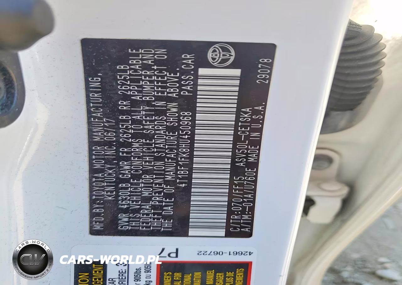 2017 Toyota Camry Se VIN:4T1BF1FK8HU450968 - 12