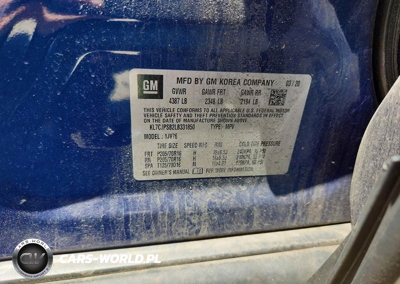 2020 Chevrolet Trax 1Lt VIN:KL7CJPSB2LB331850 - 13