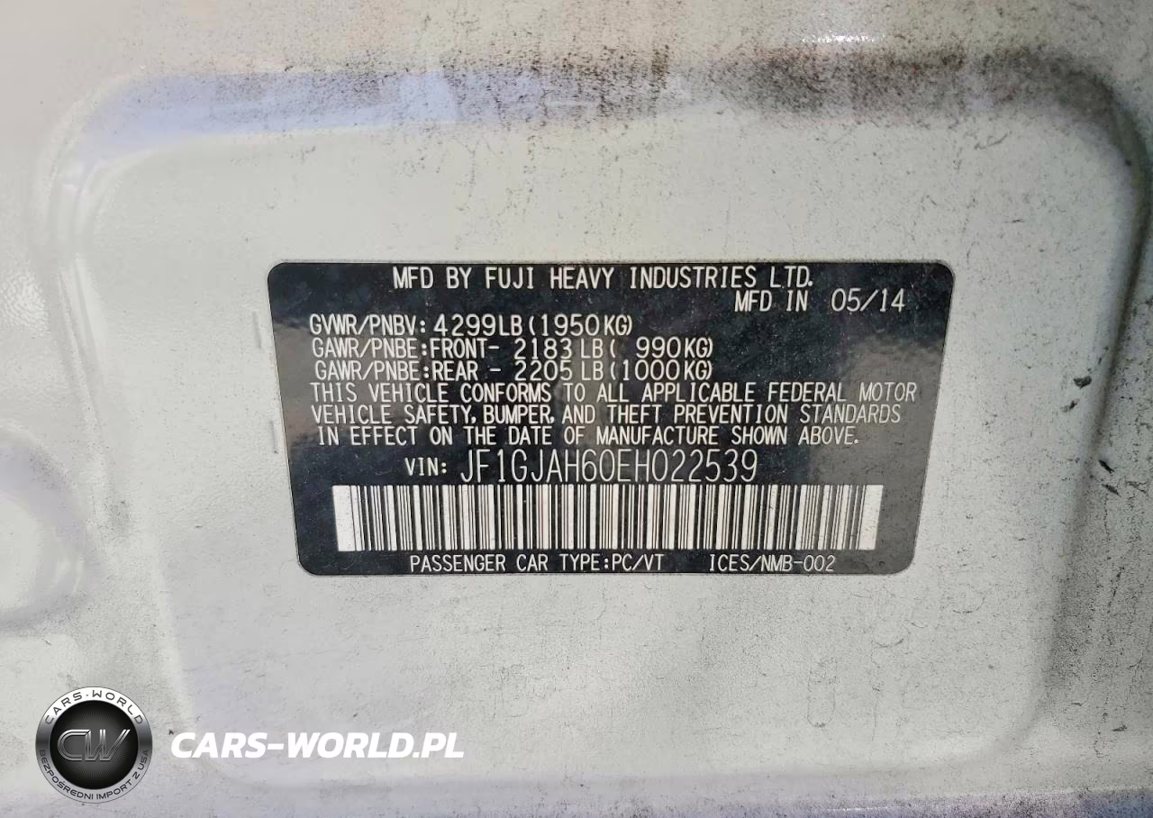 2014 Subaru Impreza Limited VIN:JF1GJAH60EH022539 - 12
