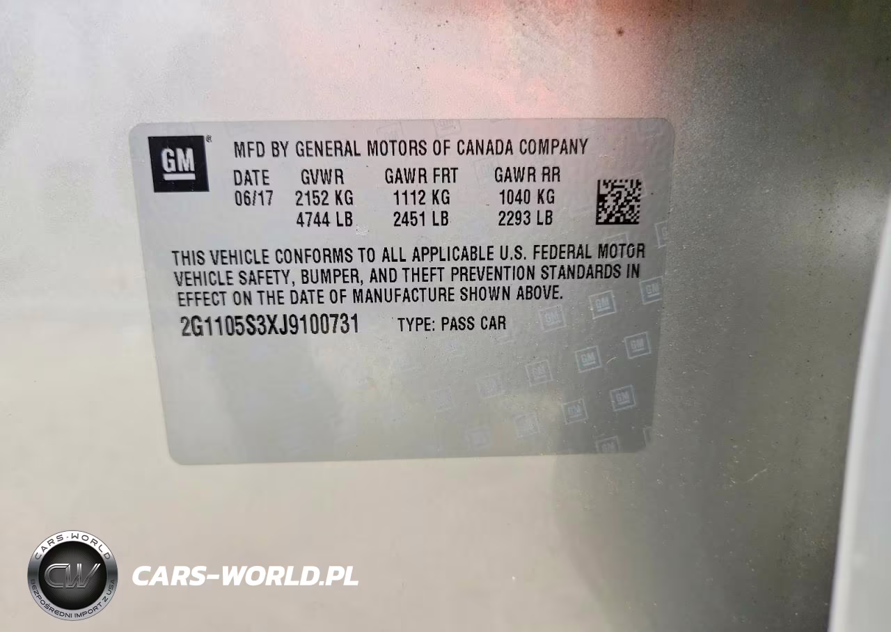 2018 Chevrolet Impala Lt VIN:2G1105S3XJ9100731 - 12