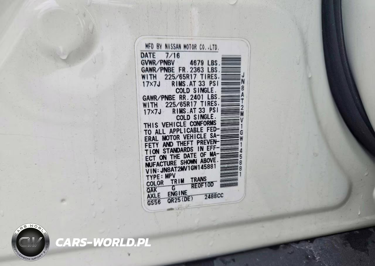 2016 Nissan Rogue Sv VIN:JN8AT2MV1GW145881 - 13