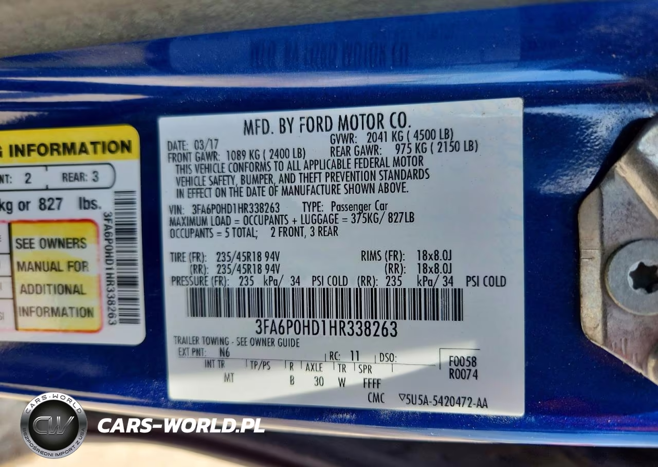 2017 Ford Fusion Se VIN:3FA6P0HD1HR338263 - 12