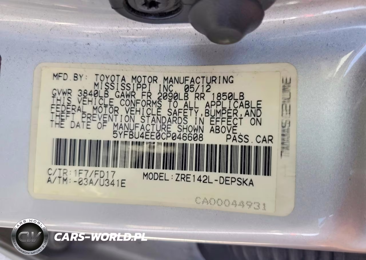 2012 Toyota Corolla S VIN:5YFBU4EE0CP046608 - 12