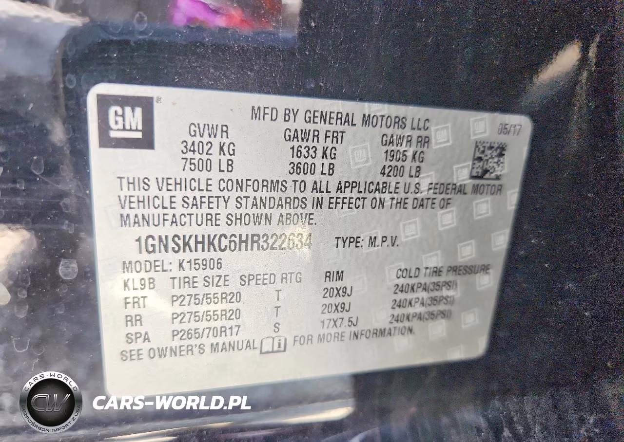2017 Chevrolet Suburban K1500 Lt VIN:1GNSKHKC6HR322634 - 14