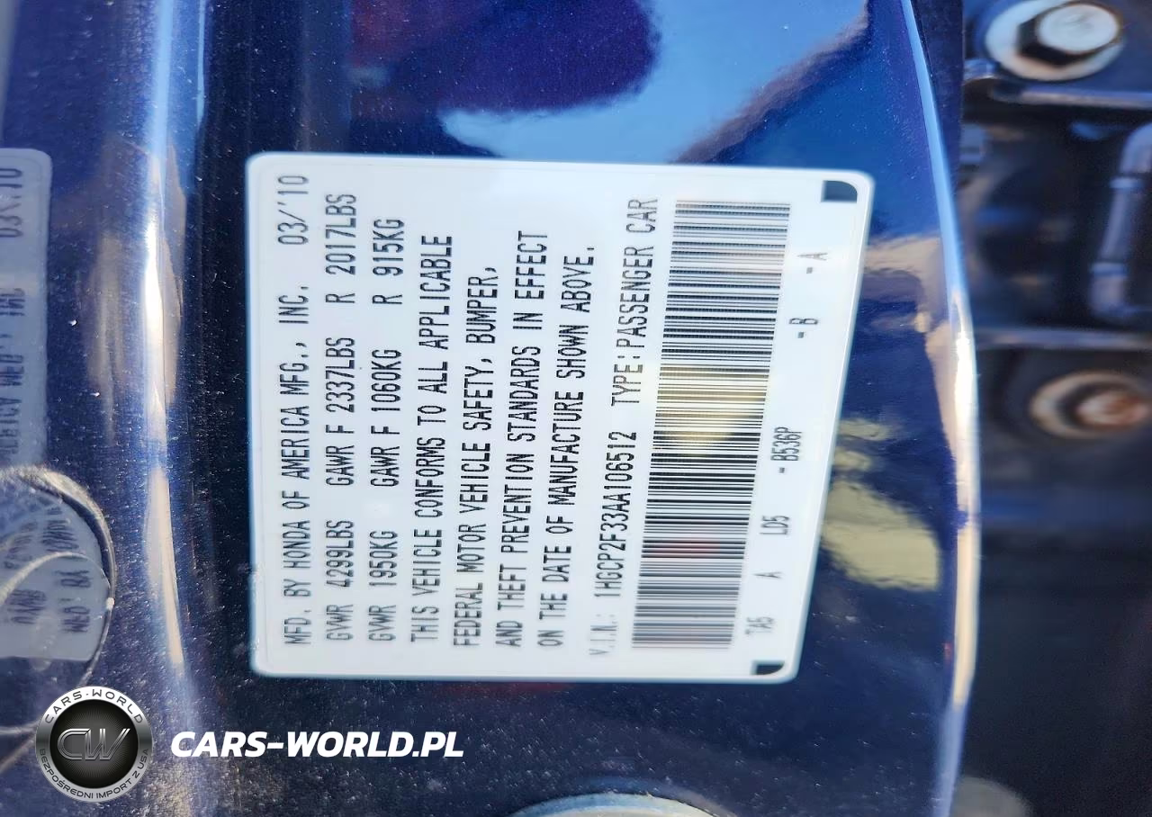 2010 Honda Accord Lx VIN:1HGCP2F33AA106512 - 13