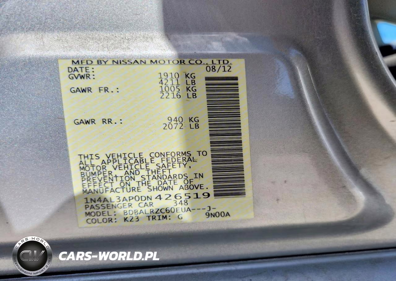 2013 Nissan Altima 2.5-S-Sv-Sl VIN:1N4AL3AP0DN426519 - 12