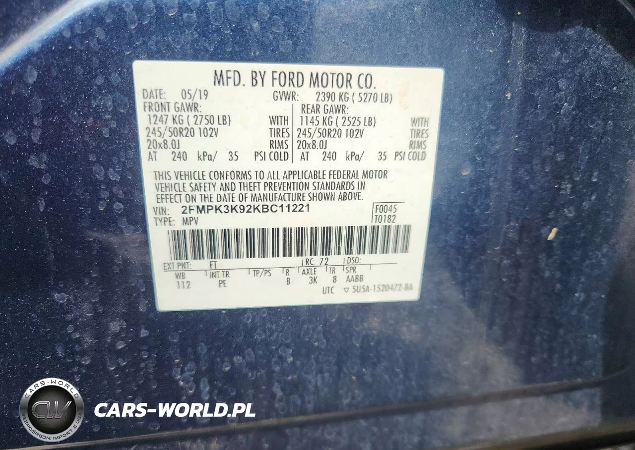 2019 Ford Edge Titanium VIN:2FMPK3K92KBC11221 - 12