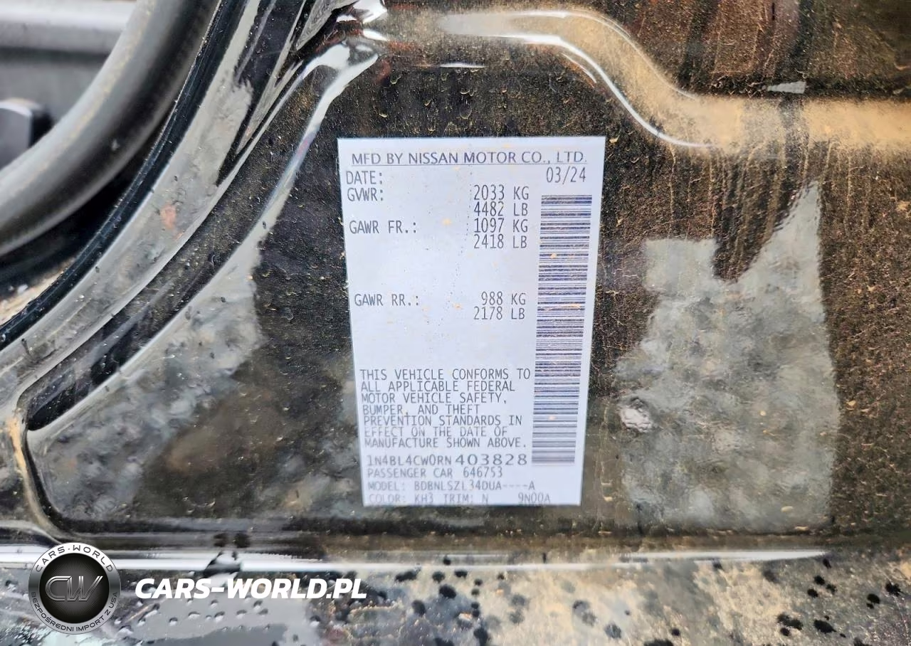 2024 Nissan Altima Sr VIN:1N4BL4CW0RN403828 - 13