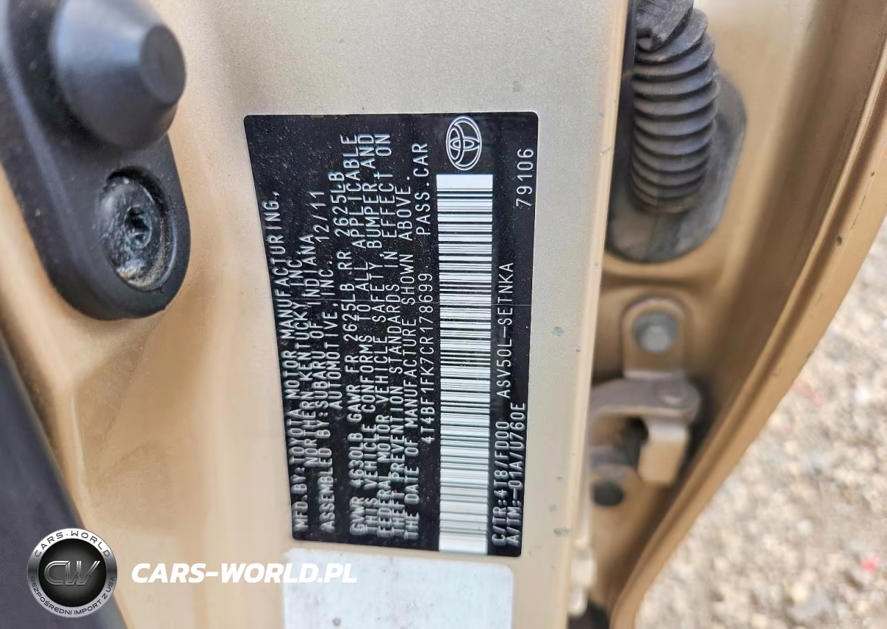 2012 Toyota Camry Le VIN:4T4BF1FK7CR178699 - 12