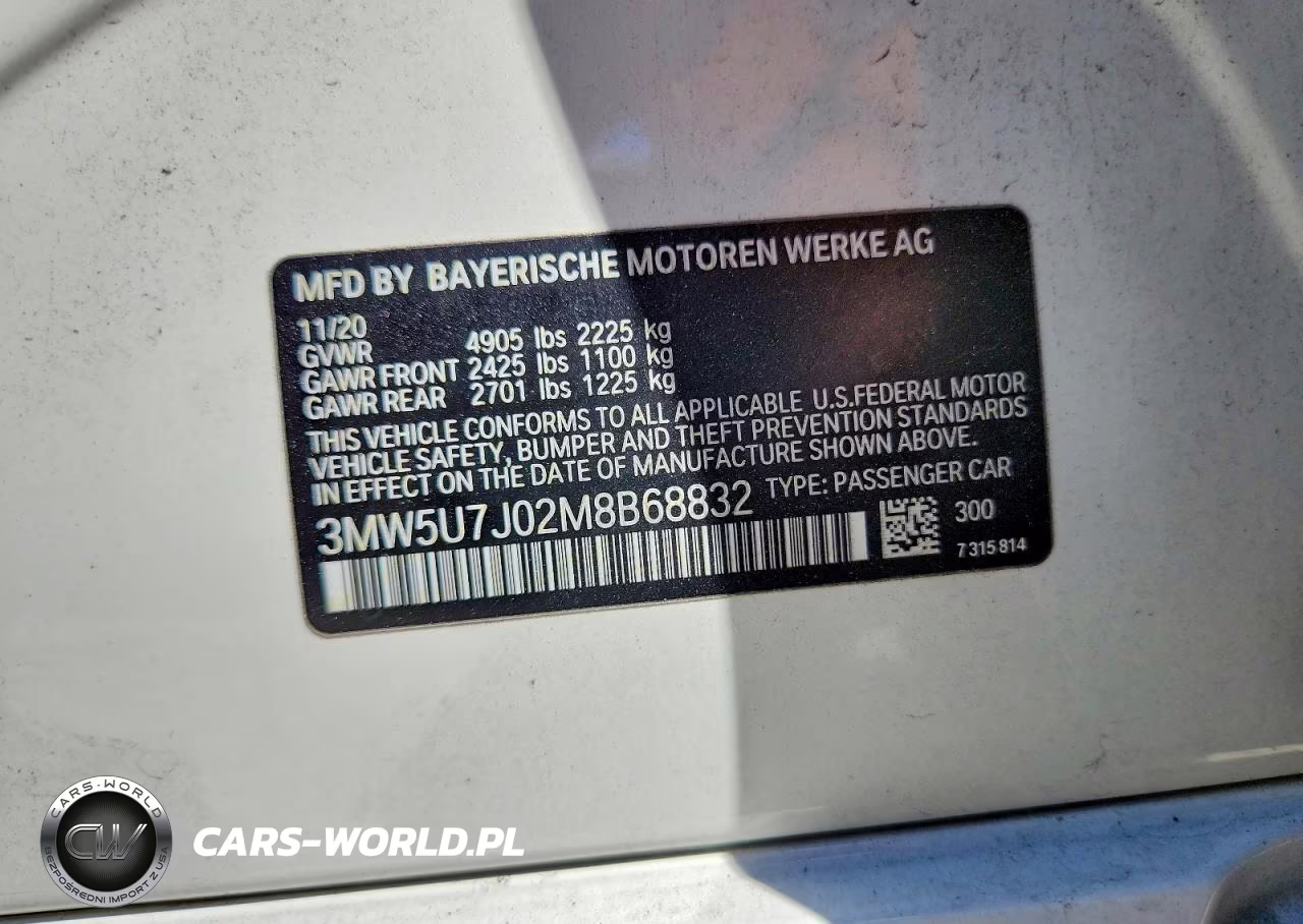 2021 BMW M340I VIN:3MW5U7J02M8B68832 - 12