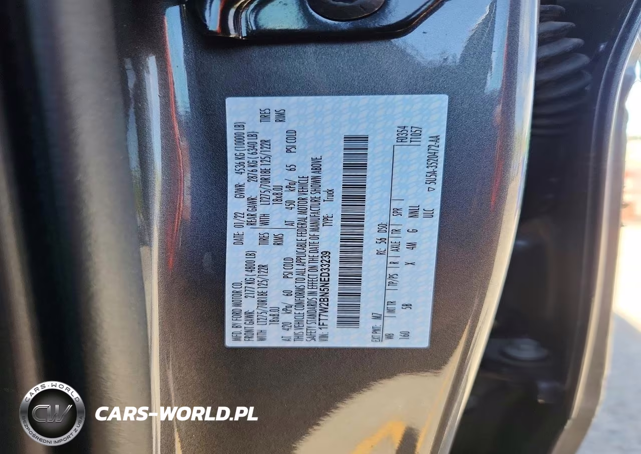 2022 Ford F250 Super Duty VIN:1FT7W2BN5NED33239 - 12
