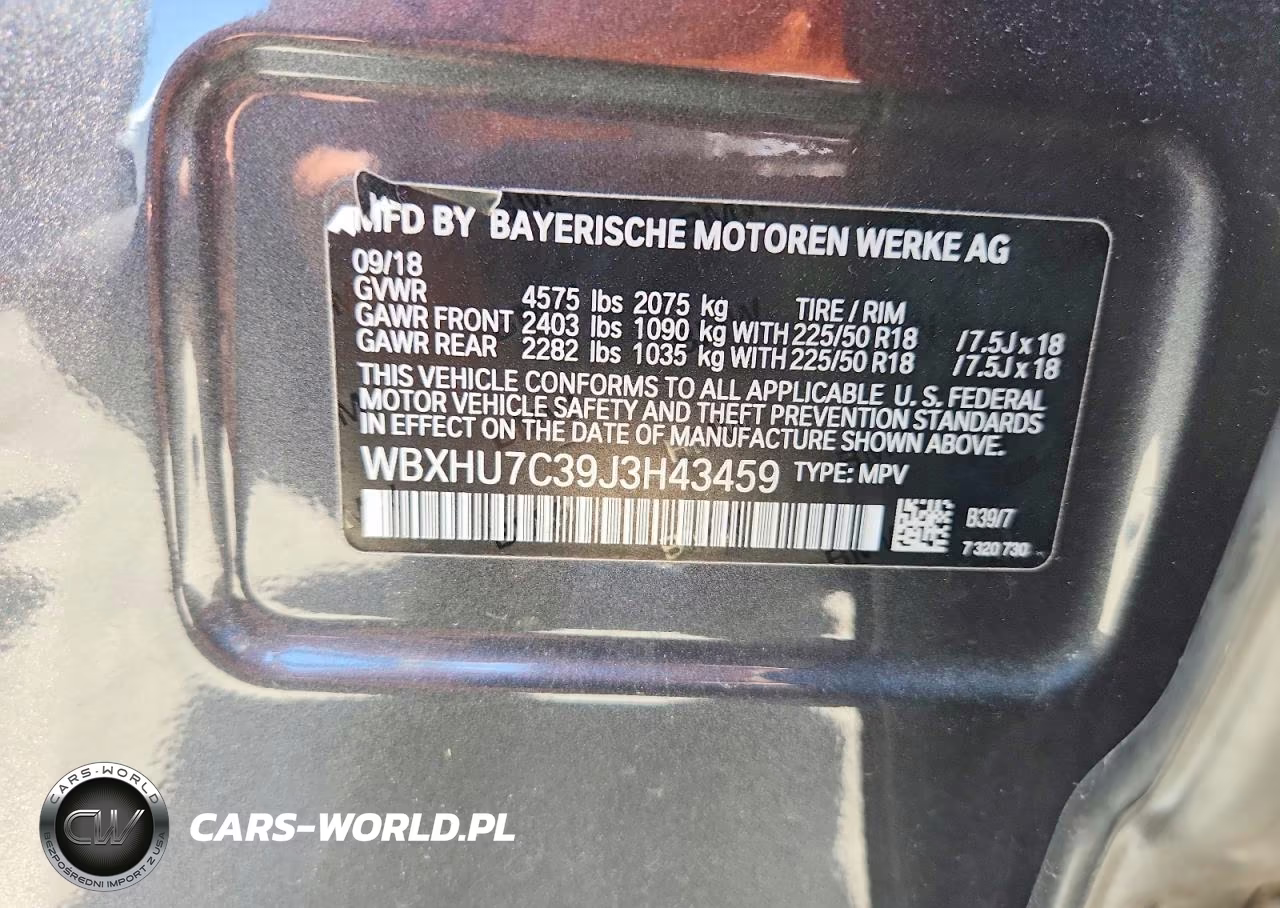 2018 BMW X1 Sdrive28I VIN:WBXHU7C39J3H43459 - 12