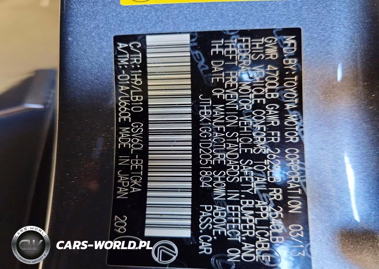 2013 Lexus Es 350 VIN:JTHBK1GG1D2051804 - 12