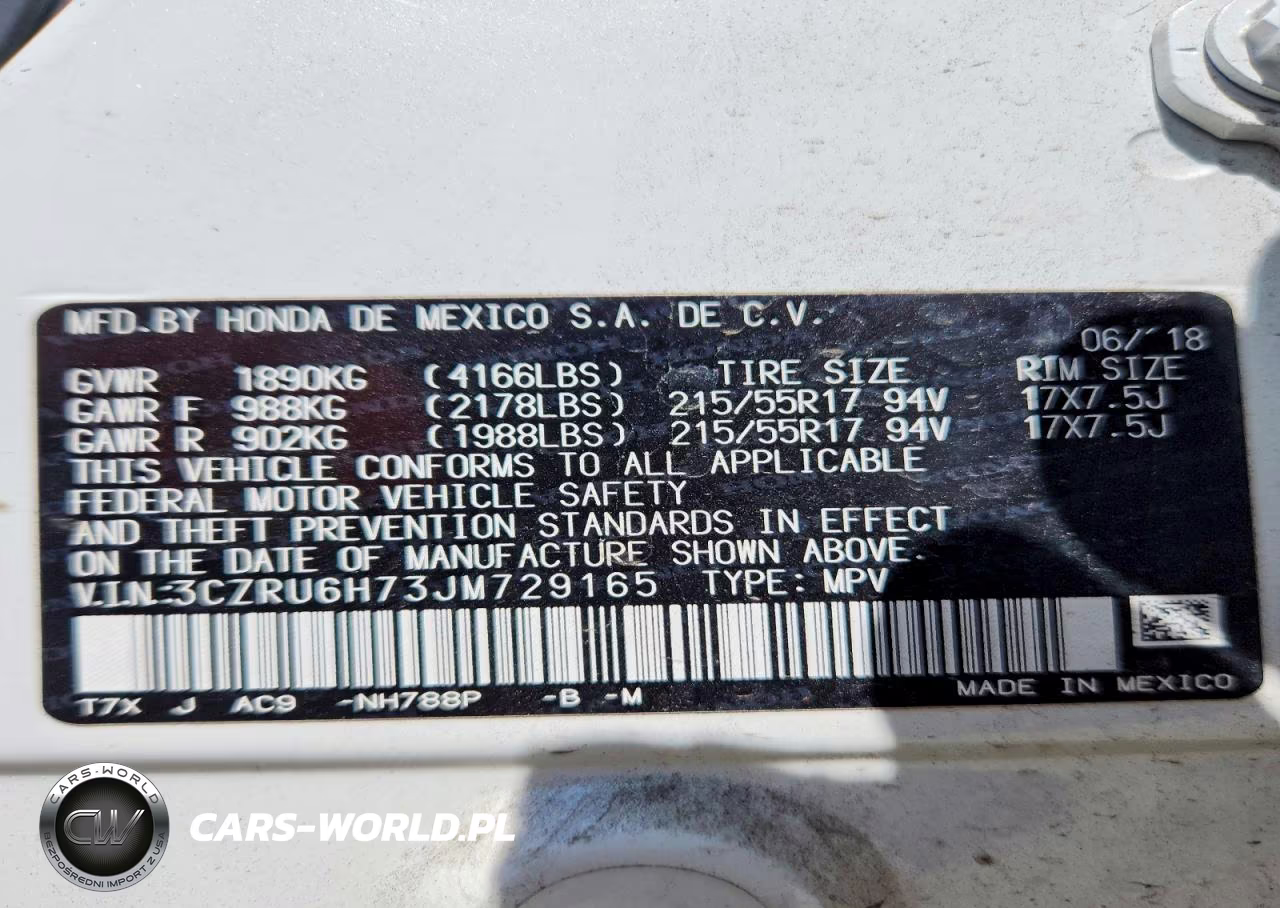 2018 Honda Hr-V Exl VIN:3CZRU6H73JM729165 - 14