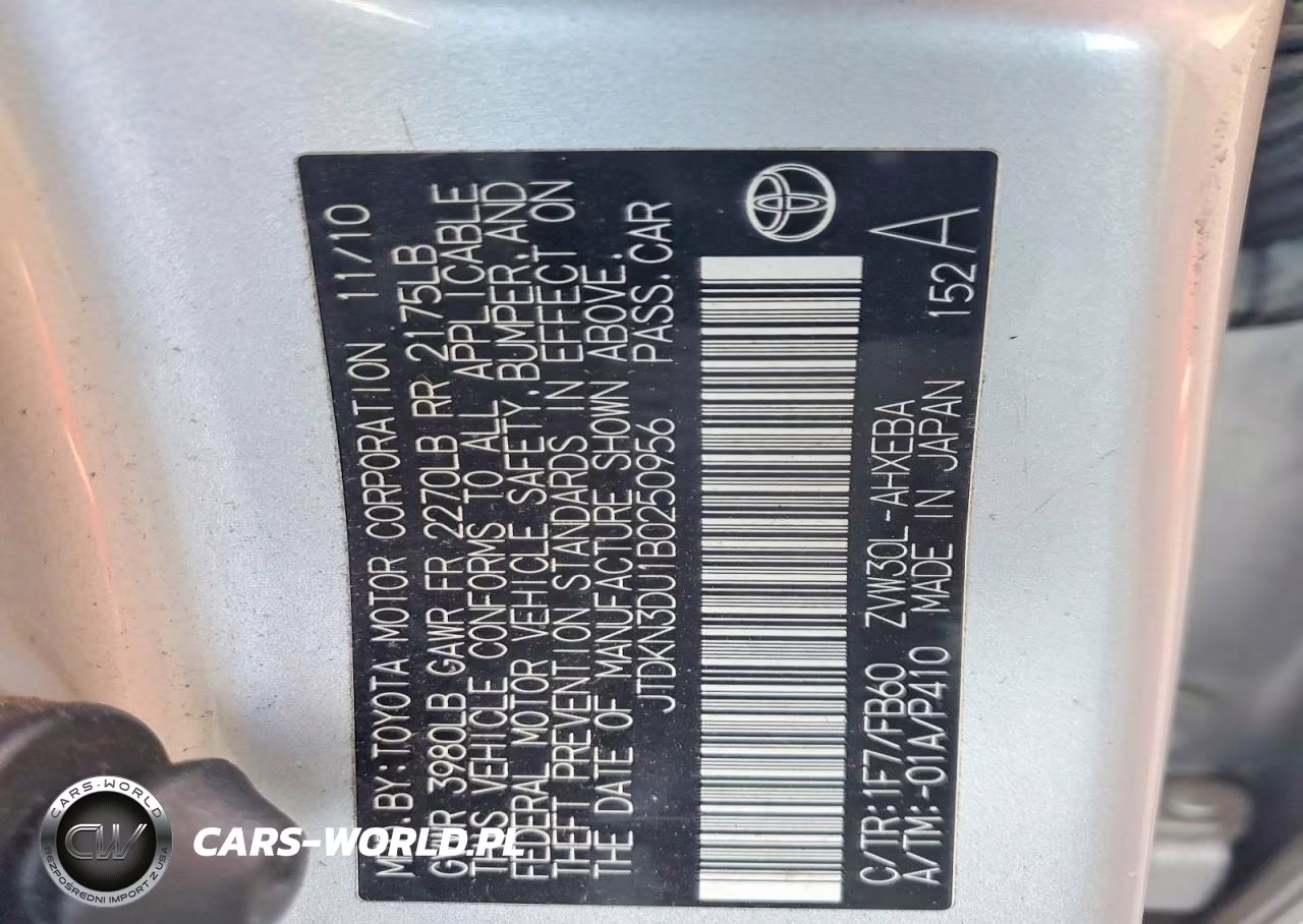 2011 Toyota Prius Two VIN:JTDKN3DU1B0250956 - 12