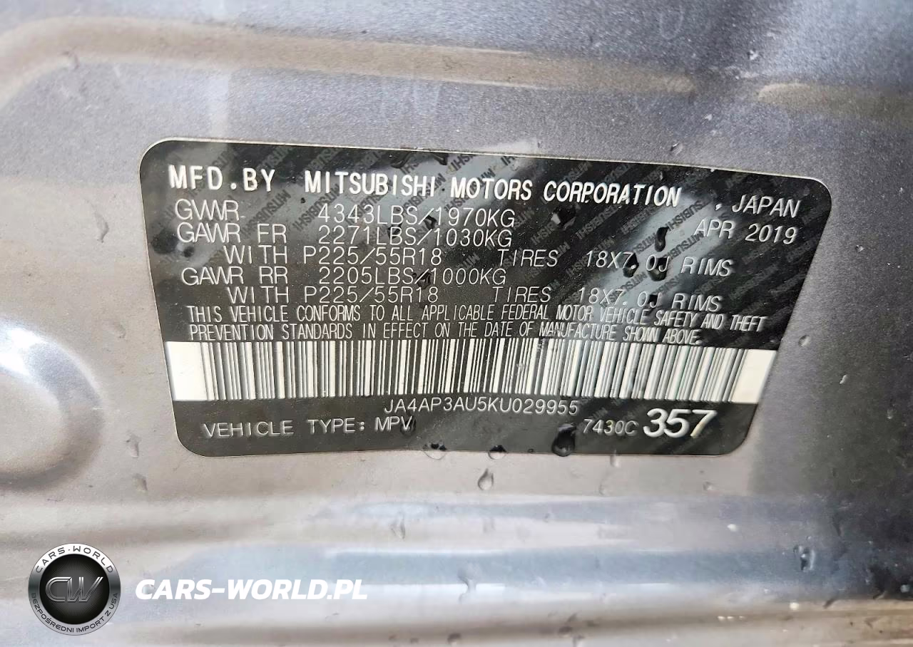 2019 Mitsubishi Outlander Sport Es VIN:JA4AP3AU5KU029955 - 13