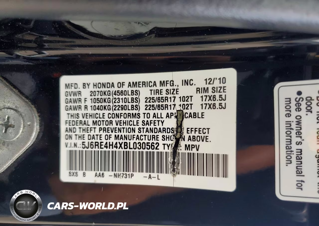 2011 Honda Cr-V Se VIN:5J6RE4H4XBL030562 - 12