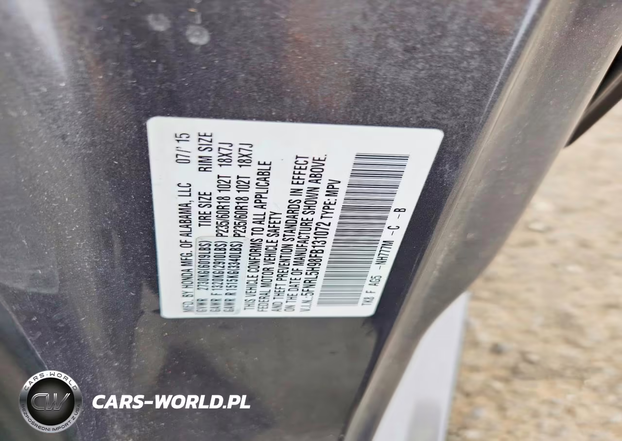 2015 Honda Odyssey Touring VIN:5FNRL5H98FB131072 - 14